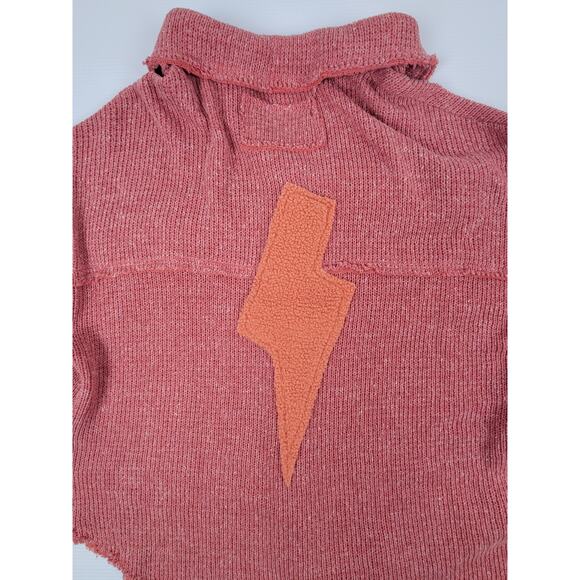 RARE POL Womens Large GKJ5 Fleece Knit Lightning Pink Button‎ Sweater Jacket - Picture 9 of 13